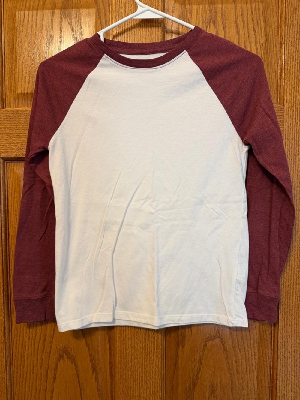 Cat & Jack White Body Maroon Raglan Long-Sleeve Tee
